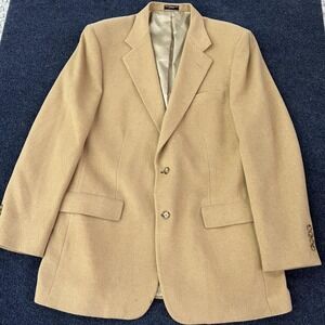 Norm Thompson Blazer Mens 50 Beige Sport Coat Two Button Jacket Made USA Classic